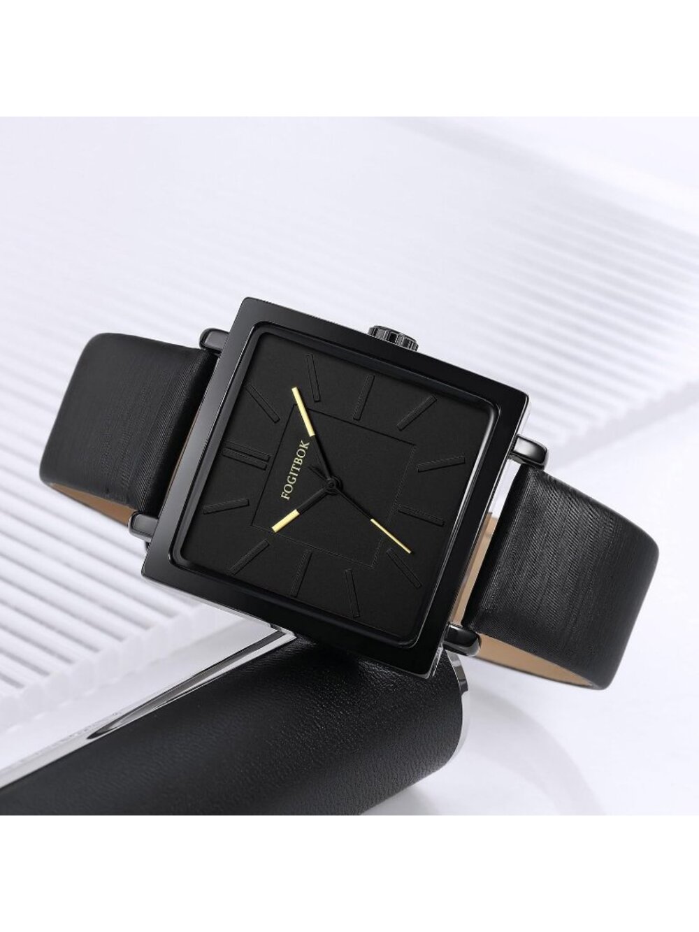 Women's Black Waterproof Leather Band Thin Design Classic Quartz Wrist Watch - Picture 6 of 6